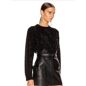 NWOT RtA Emma Sweater Womens S Black Starry Eyed Crystals Distressed Revolve